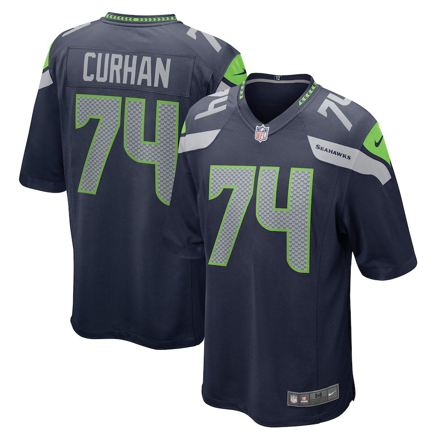 Men Seattle Seahawks #74 Jake Curhan Nike College Navy Game NFL Jersey->seattle seahawks->NFL Jersey